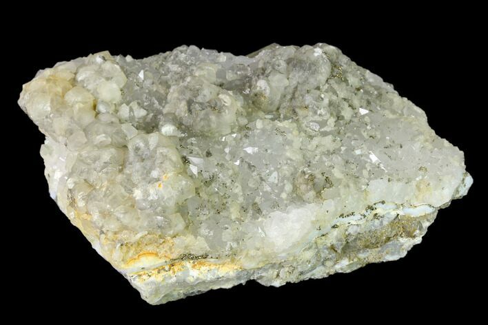 Quartz Crystal Cluster with Calcite and Pyrite - Morocco #137141